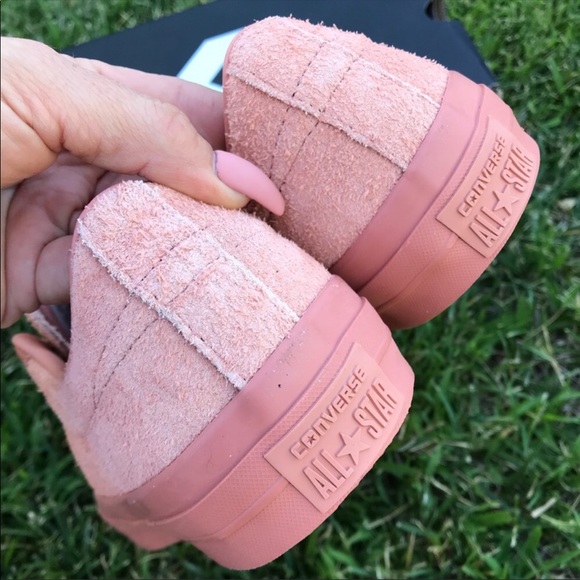 NEW 🤩 CONVERSE ONESTAR NUBBY SUEDE BLUSH PEACH - Picture 3 of 8